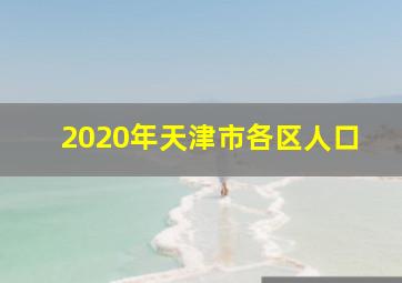 2020年天津市各区人口