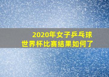 2020年女子乒乓球世界杯比赛结果如何了