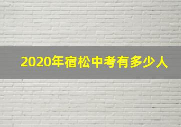 2020年宿松中考有多少人