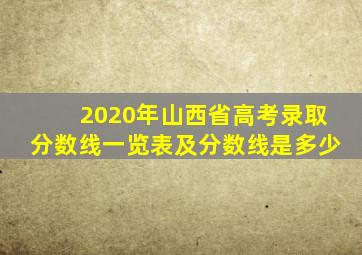 2020年山西省高考录取分数线一览表及分数线是多少