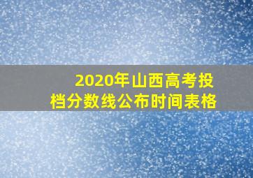 2020年山西高考投档分数线公布时间表格