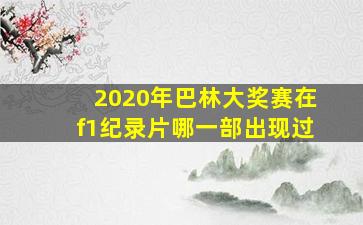 2020年巴林大奖赛在f1纪录片哪一部出现过