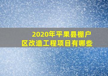 2020年平果县棚户区改造工程项目有哪些