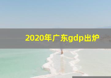 2020年广东gdp出炉