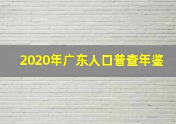 2020年广东人口普查年鉴