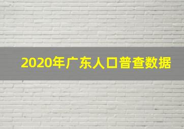 2020年广东人口普查数据