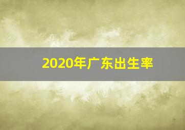 2020年广东出生率