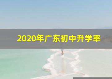 2020年广东初中升学率