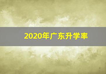 2020年广东升学率