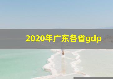 2020年广东各省gdp