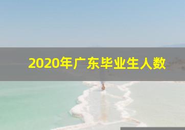 2020年广东毕业生人数