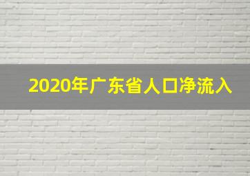 2020年广东省人口净流入