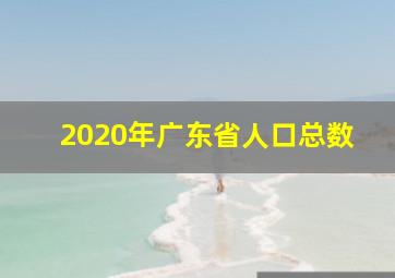 2020年广东省人口总数