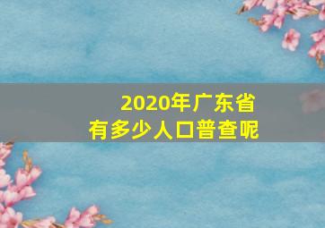 2020年广东省有多少人口普查呢