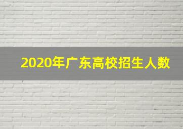 2020年广东高校招生人数