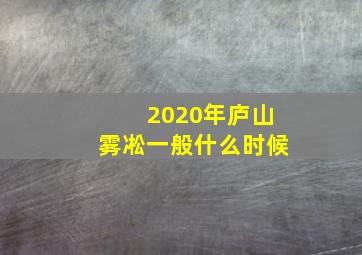 2020年庐山雾凇一般什么时候