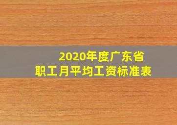 2020年度广东省职工月平均工资标准表