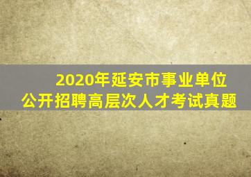 2020年延安市事业单位公开招聘高层次人才考试真题