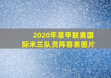 2020年意甲联赛国际米兰队员阵容表图片