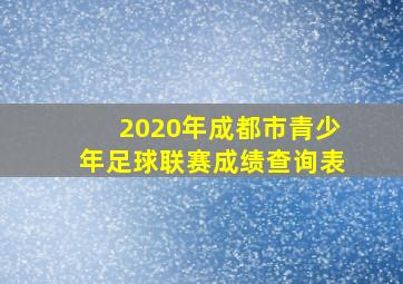 2020年成都市青少年足球联赛成绩查询表