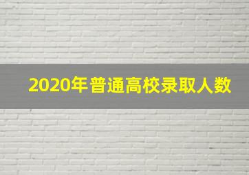 2020年普通高校录取人数