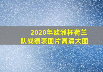 2020年欧洲杯荷兰队战绩表图片高清大图