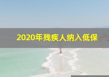 2020年残疾人纳入低保