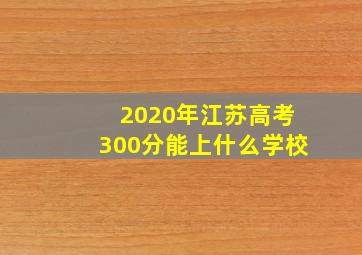 2020年江苏高考300分能上什么学校