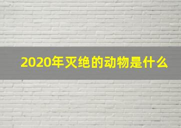 2020年灭绝的动物是什么