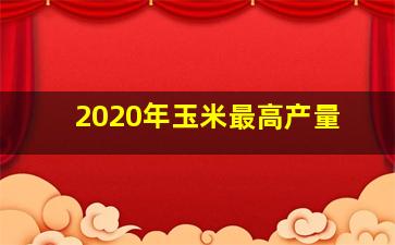 2020年玉米最高产量