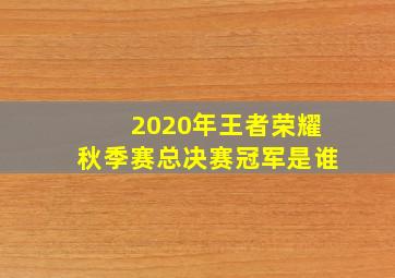 2020年王者荣耀秋季赛总决赛冠军是谁