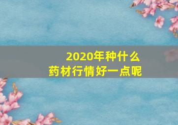 2020年种什么药材行情好一点呢