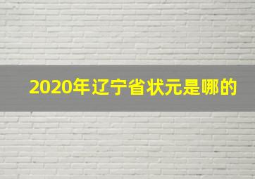 2020年辽宁省状元是哪的