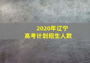 2020年辽宁高考计划招生人数