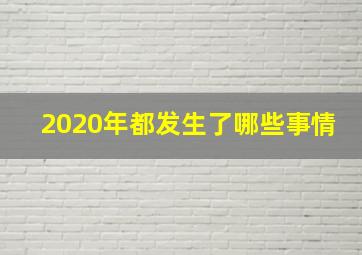 2020年都发生了哪些事情