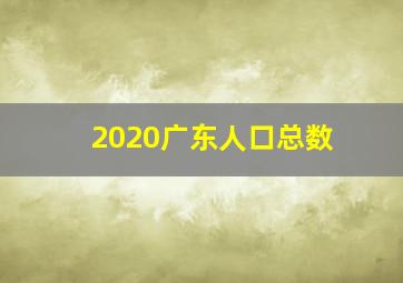 2020广东人口总数