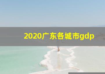 2020广东各城市gdp