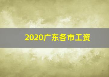 2020广东各市工资