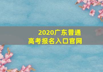 2020广东普通高考报名入口官网