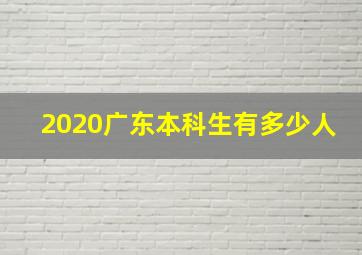 2020广东本科生有多少人