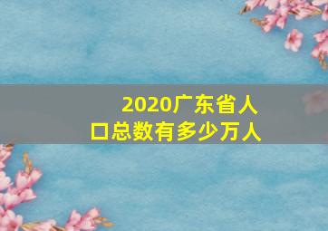 2020广东省人口总数有多少万人