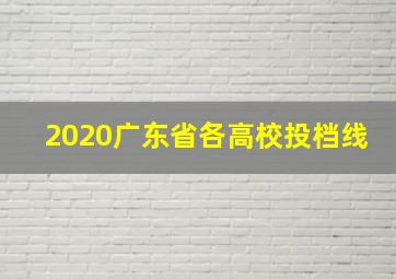 2020广东省各高校投档线