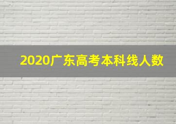 2020广东高考本科线人数