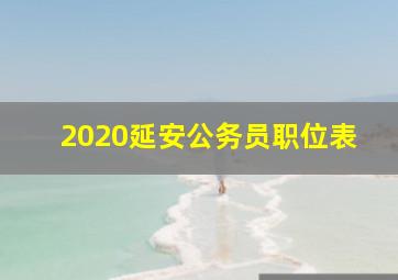 2020延安公务员职位表