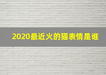 2020最近火的猫表情是谁