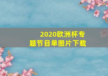 2020欧洲杯专题节目单图片下载