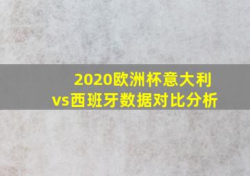 2020欧洲杯意大利vs西班牙数据对比分析