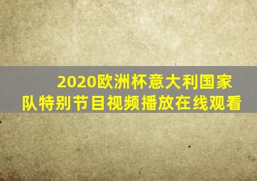 2020欧洲杯意大利国家队特别节目视频播放在线观看