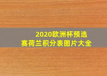 2020欧洲杯预选赛荷兰积分表图片大全