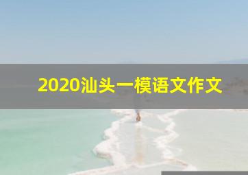 2020汕头一模语文作文